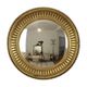 Large Round Wooden Butler Mirror Convex Mirror Witch's Eye Gold