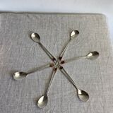 Art Nouveau metal and amber spoons