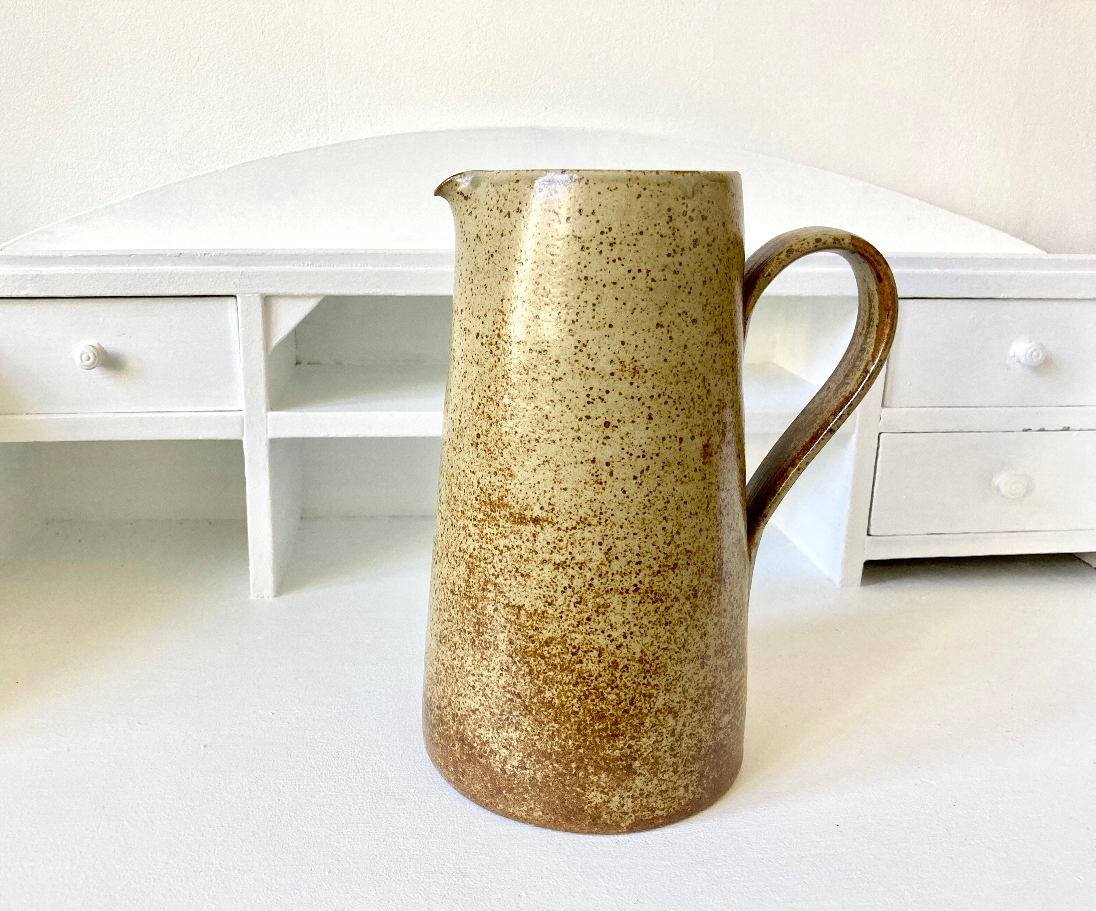 Pitcher sandstone vase signed