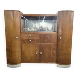 vintage XL art déco grande armoire en bois / bar / vitrine