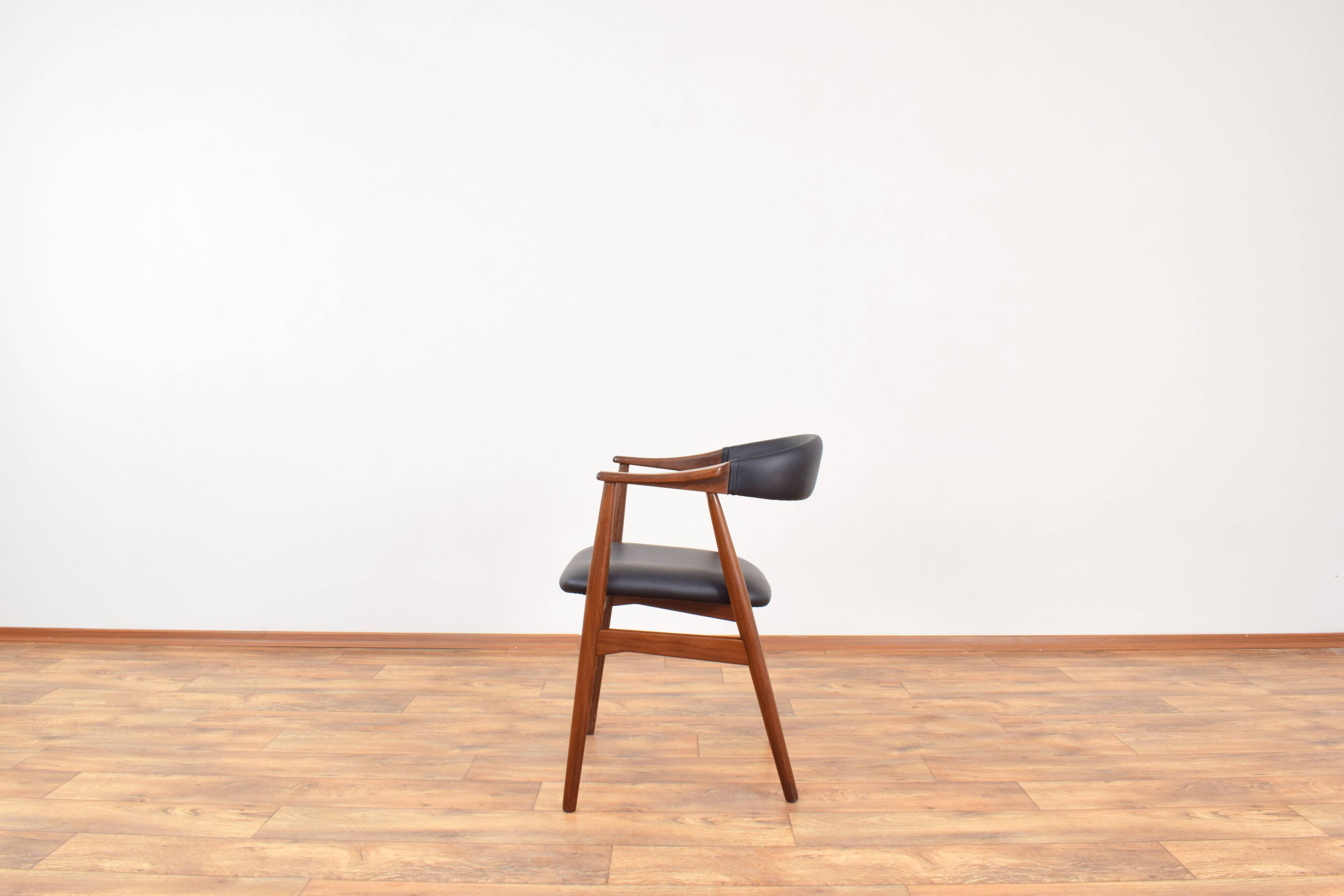 Mid-Century Danish Teak & Leather Armchair by Th. Harlev for Farstrup Møbler, 1950s