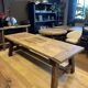 Tower antique oak farmhouse table - 250 by 90 cm