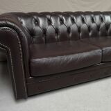 Vintage brown leather chesterfield sofa