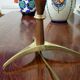Scandinavian style lamp in teak, brass and opaline