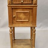 Antique bedside table with marble top and one drawer