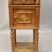 Table de chevet ancienne en marbreet bois, 1 tiroir