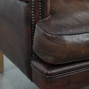Beautiful Characterful Sheep Leather Armchair with a Deep Colour