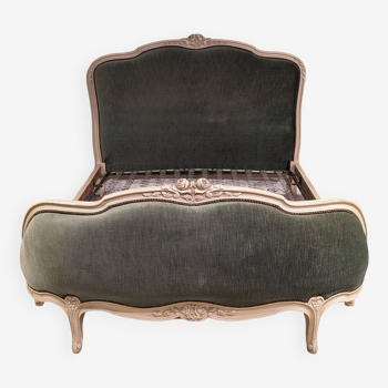 Louis xv basket bed green velvet 190*140cm