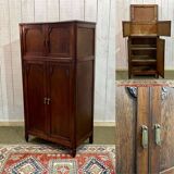 Buffet art déco en chêne - ancien meuble à tourne disque
