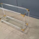 Brass and lucite console table, 1970s