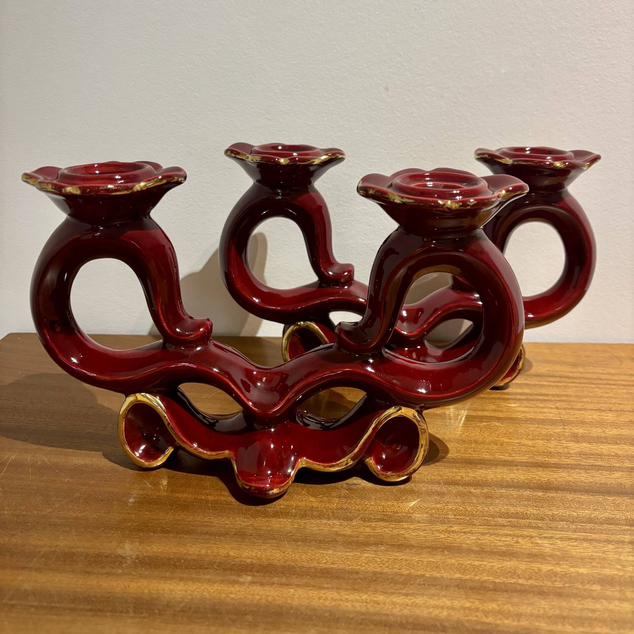 Paire de bougroirs en ceramique S.R Bonome