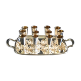 Top with 12 silver metal glasses