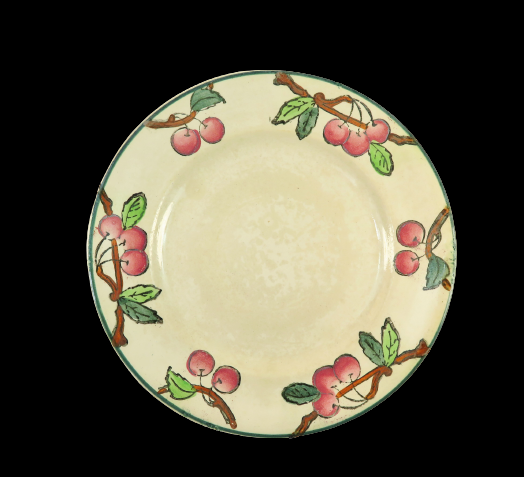 Rare plate decorated with cerises manufacture de Longwy