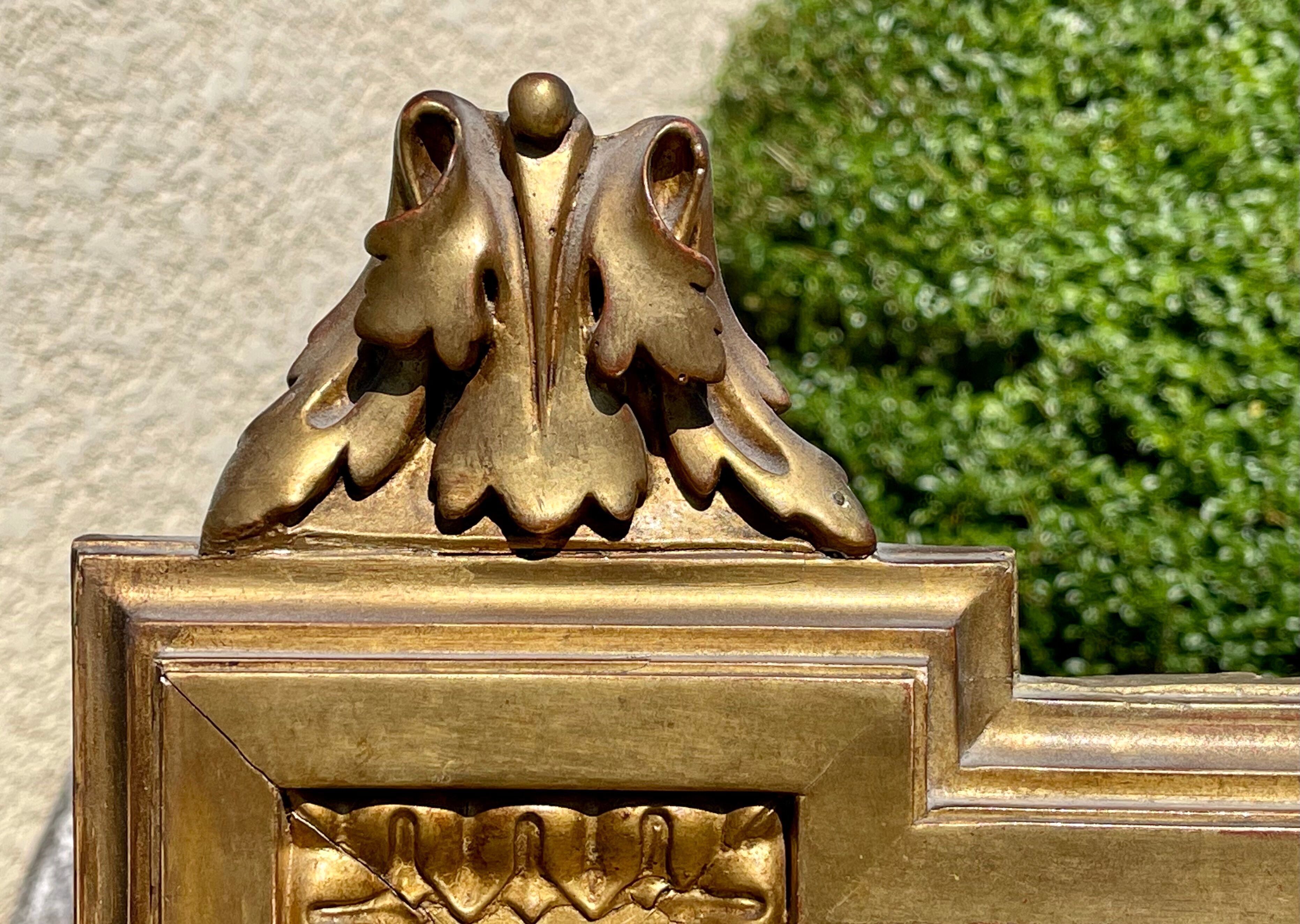 Gilded plaster mirror Louis XVl style