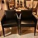 2 fauteuils en cuir noir Potocco, Italie