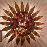 Soleil wall light with precious stones
