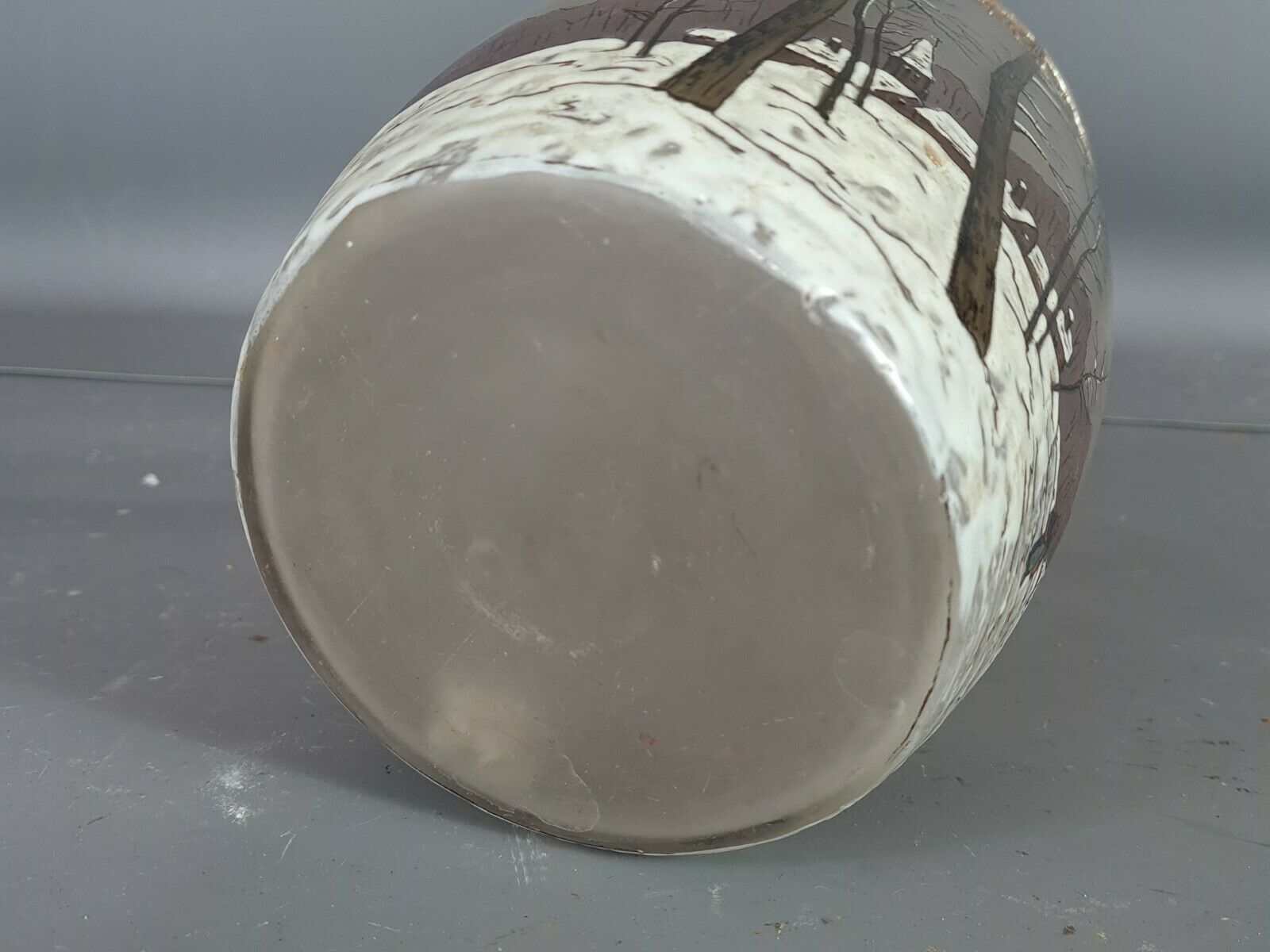 Former glazed glass biscuit maker decoration Vosges landscape of Legras, around 1900. SB