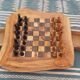Rustic wooden chessboard with drawers, chess set 19