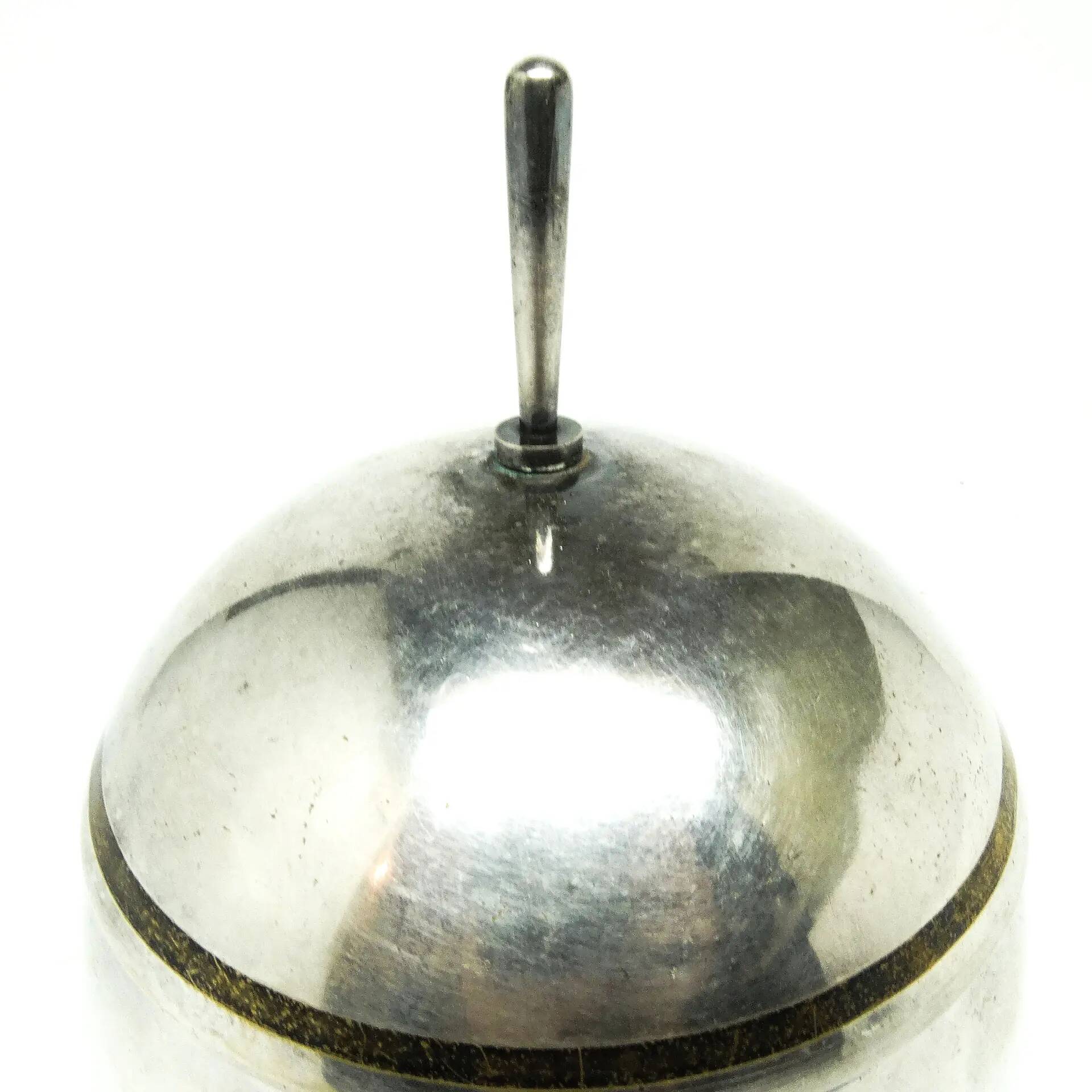 Art Deco sugar bowl, silver-plated brass, WMF, Poland, 1930s