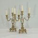 Pair of candle holders / golden brass / vintage / candelabra