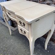 Vintage 1980s dressing table with Venetian mirror. Elegant makeup table.