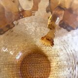 Amber blown glass mug glasses, 70s