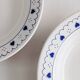 Set of 2 blue heart-shaped deep plates Oxford Brazil.