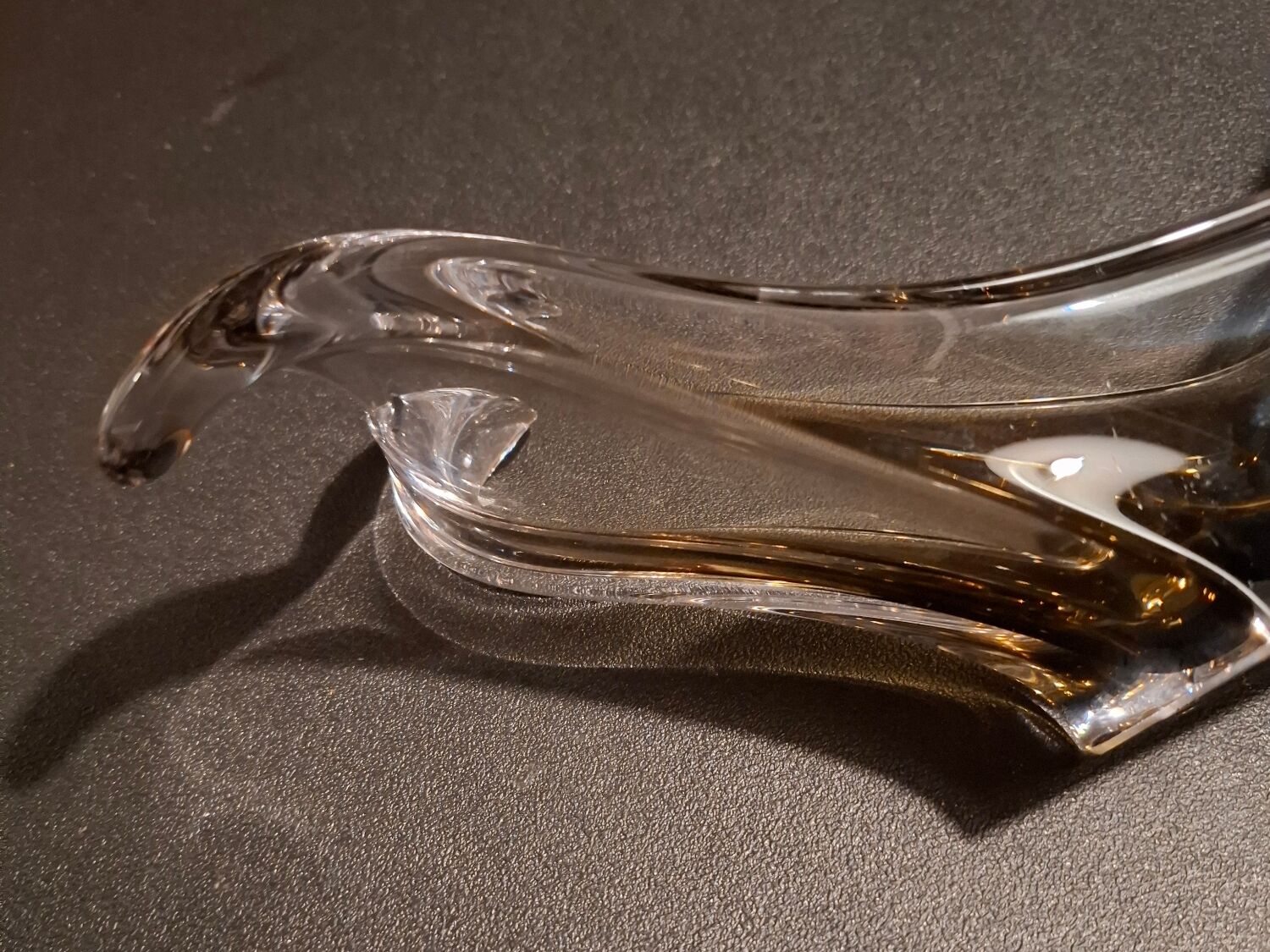 Smoked glass catchall from the seventies.