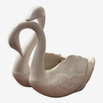 Large vintage swan pot cache