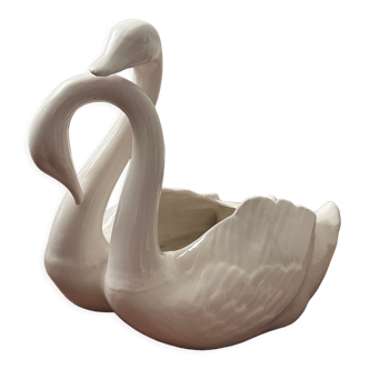 Large vintage swan pot cache