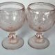 Biot: 8 blown bubble glasses, Ciboire model in amethyst colour D205.