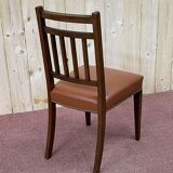 Suite of 12 English chairs nineteenth in mahogany and imitation leather
