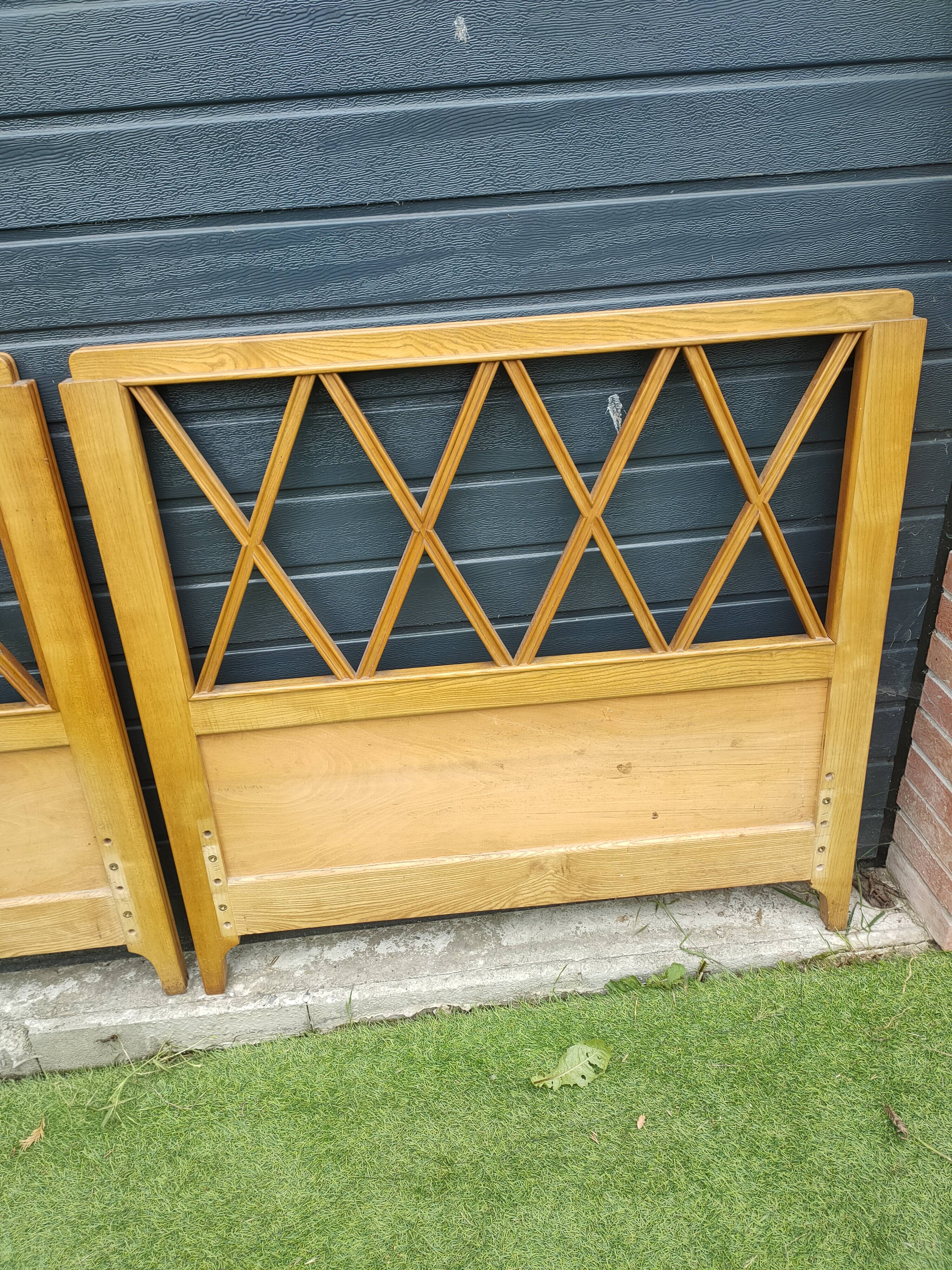 pair of antique solid wood headboards