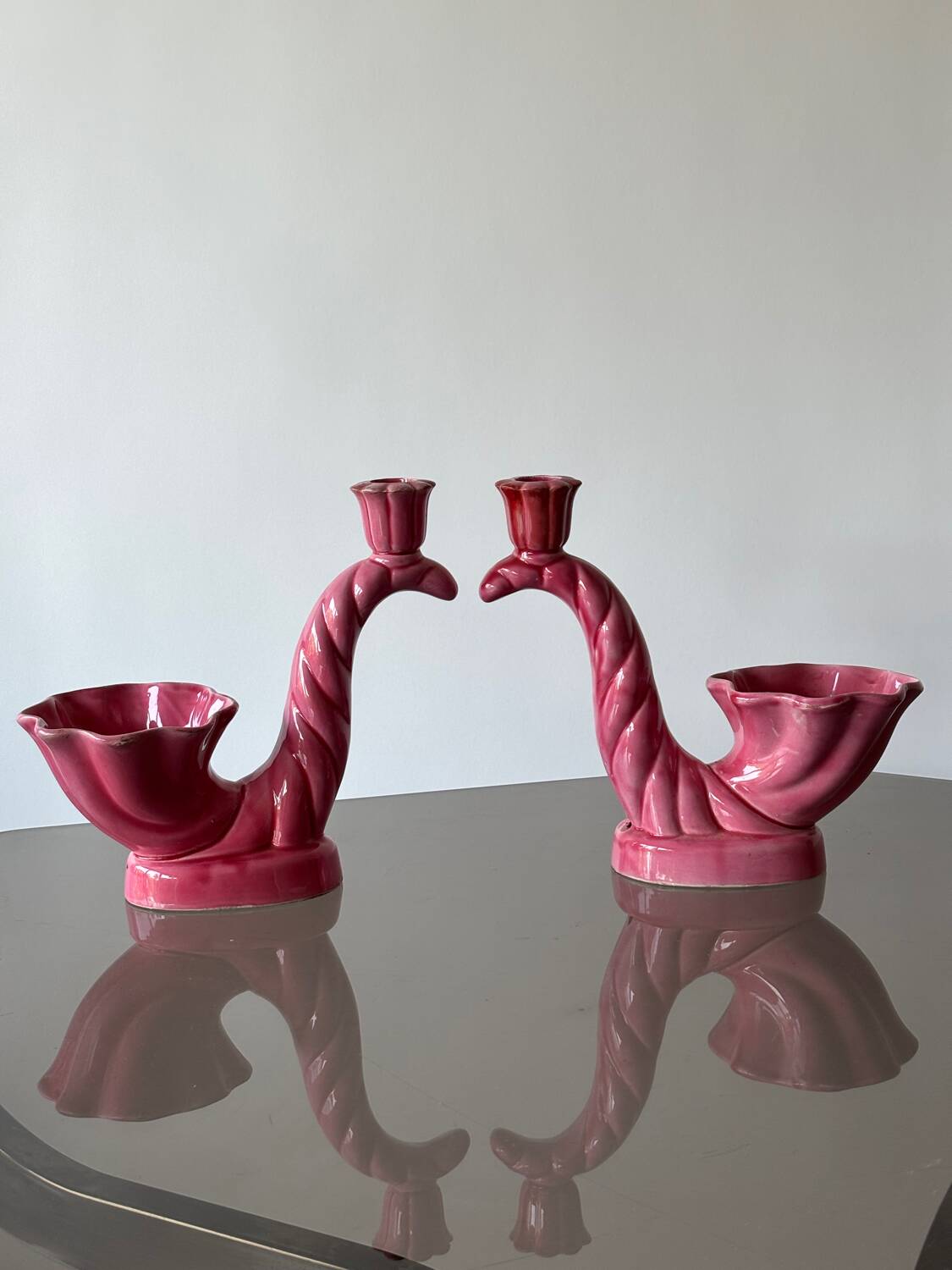 2 vintage Vallauris candlesticks