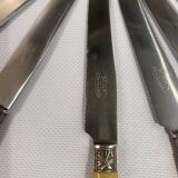 11 Art Deco knives, Bakelite and silver plated in a box