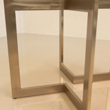 Dining table "two legs" octagonal metal 70's