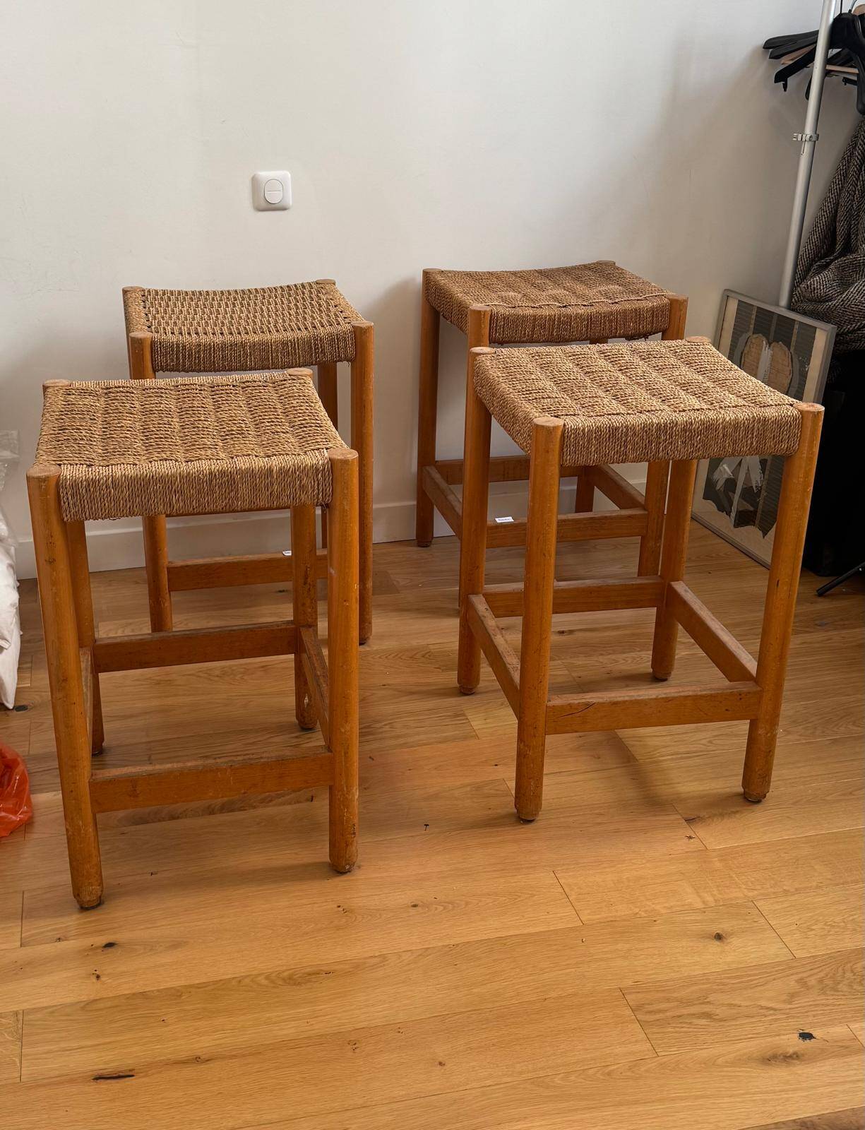 Wood and rope stools