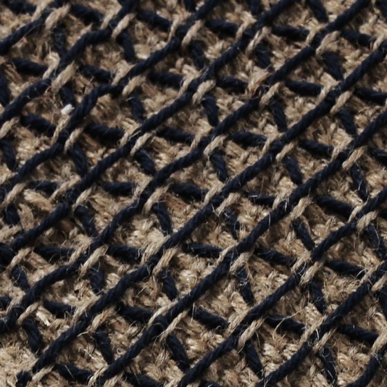 Carpet in jute and black cotton 160 x 230 cm