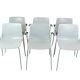 Set Of 6 Pato Chairs Lacquered In Blue With Black Armrests By Hee Willing & Ludvik For Fritz Hansen