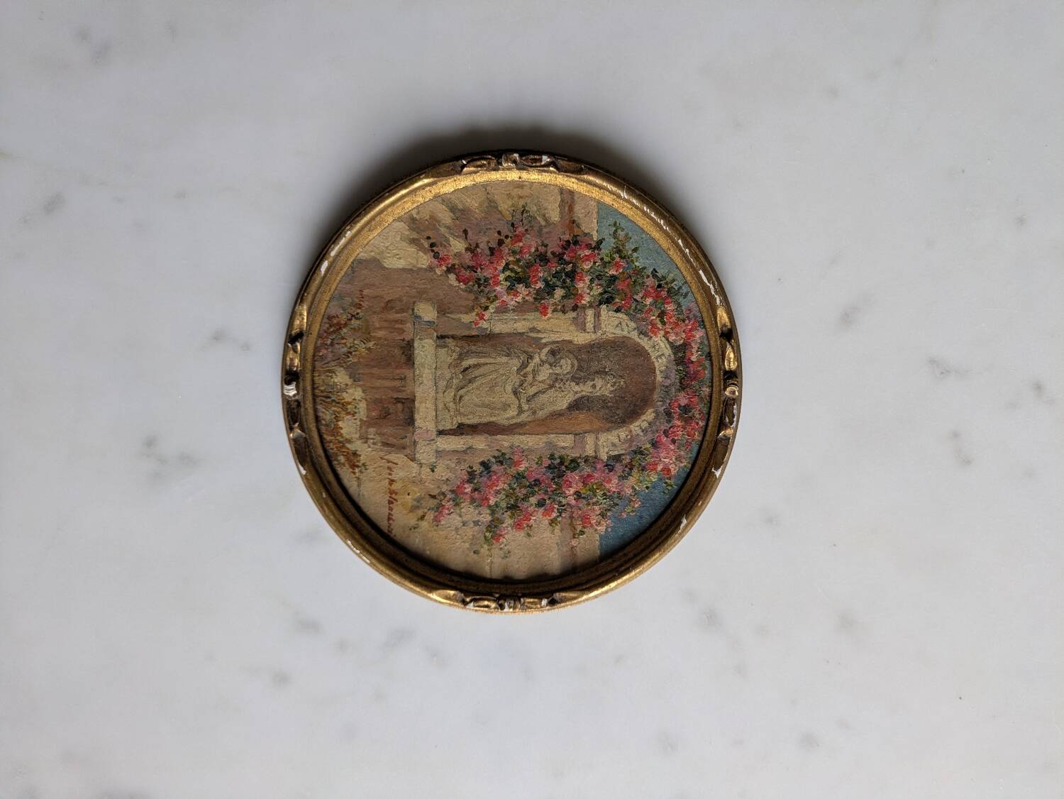 Antique medallion painting