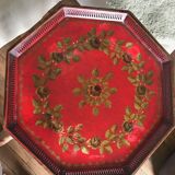 Table with metal tray painted