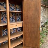 Parisian art deco wardrobe in solid raw oak, removable