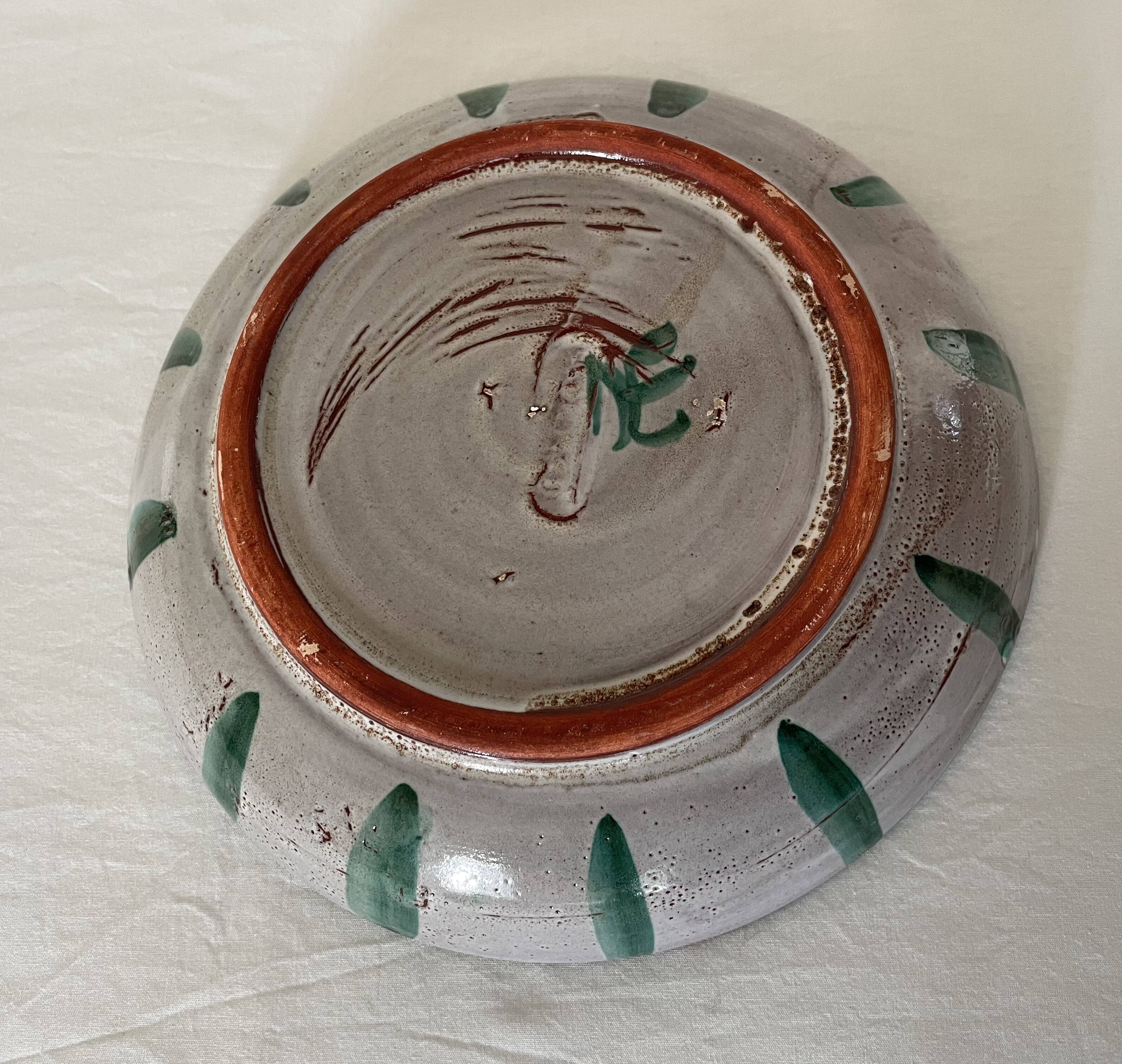 Vallauris deep plate with thistles