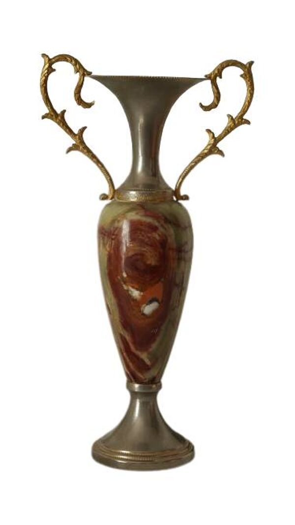 Amphore en onyx et etain vintage