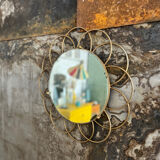 Ancibe brass flower mirror