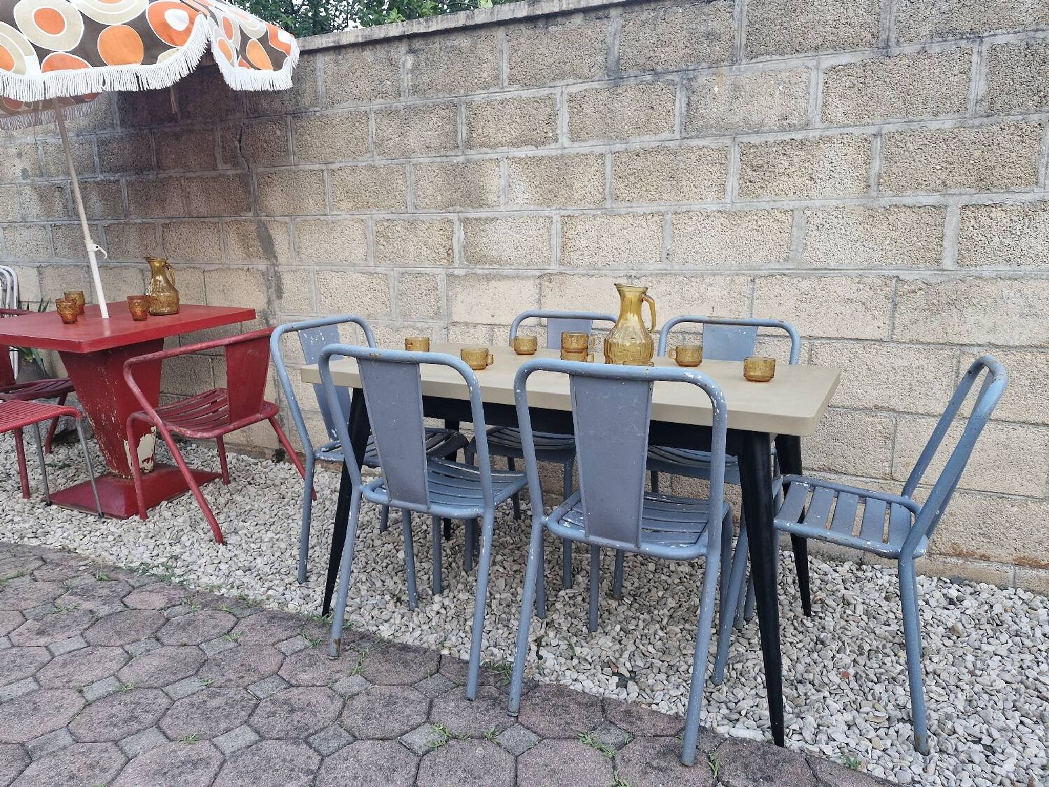 TOLIX, Large Metal Table T55 by Xavier Pauchard France, 1950s