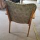Fauteuil vintage scandinave en bois et tissu
