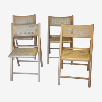 Canned vintage folding chairs