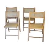 Chaises cannées vintages pliantes