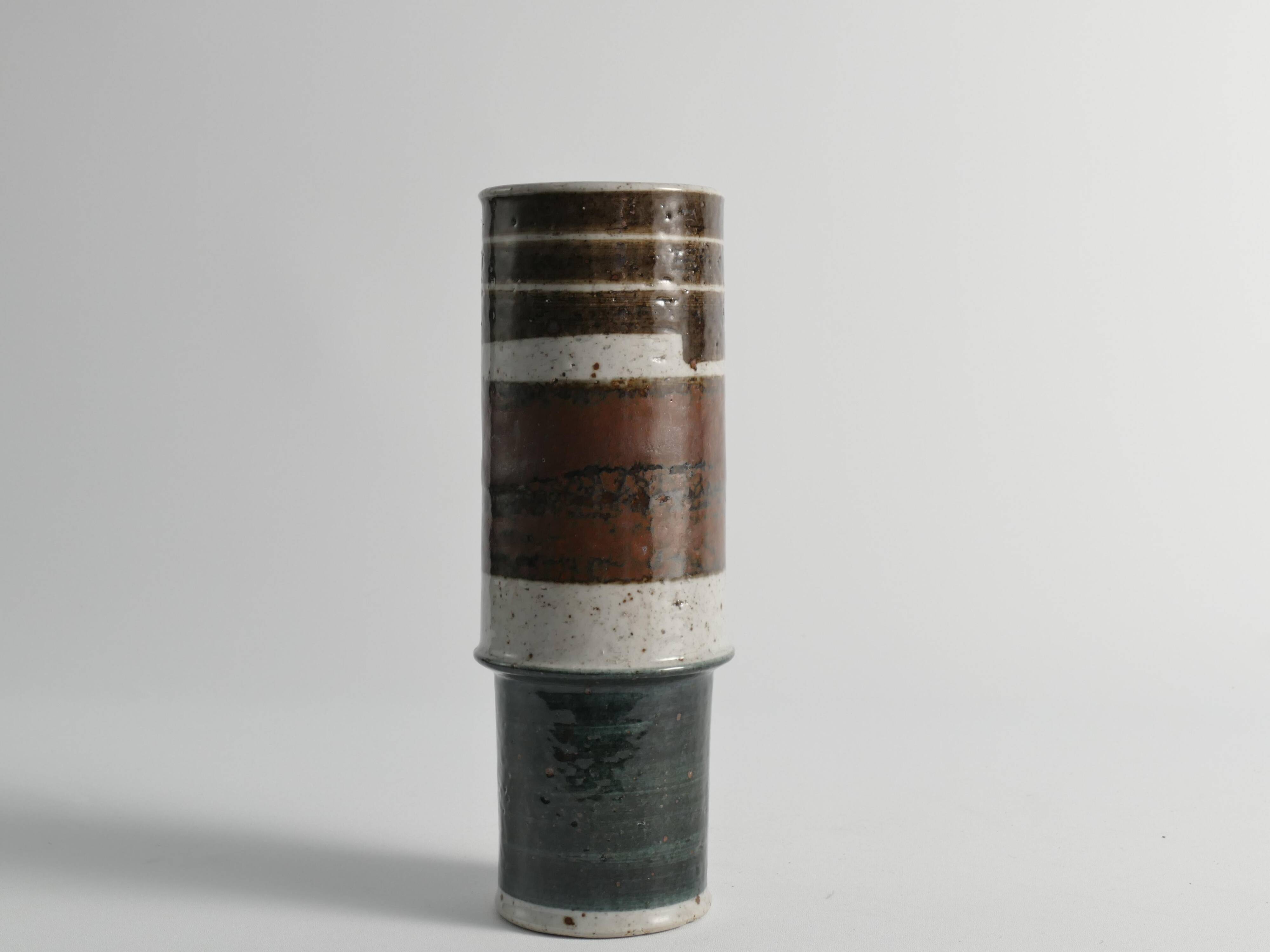 Scandinavian Modern Chamotte Stoneware Vase by Inger Persson for Rörstrand, 1960